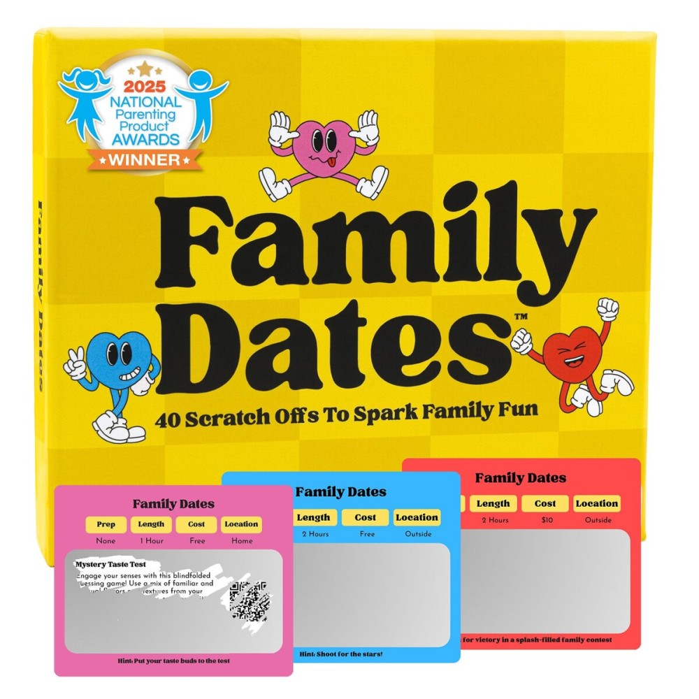 Happy Duo Family Dates 40 Scratch Off Cards - Fun Activities & Date Night Ideas for Kids and Parents - Adventure Card Game for Families - Unique Gift for Family Nights, Holidays, or Birthdays