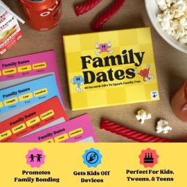 Happy Duo Family Dates 40 Scratch Off Cards - Fun Activities & Date Night Ideas for Kids and Parents - Adventure Card Game for Families - Unique Gift for Family Nights, Holidays, or Birthdays