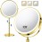 10X Large Lighted Makeup Mirror, Rechargeable 8 Height Adjustable Vanity Mirror, 1x/10x Magnifying Mirror with 3 Color, Brightness Adjustable, 360 Rotation Double Sided Mirror, Ideal Gift(Gold)