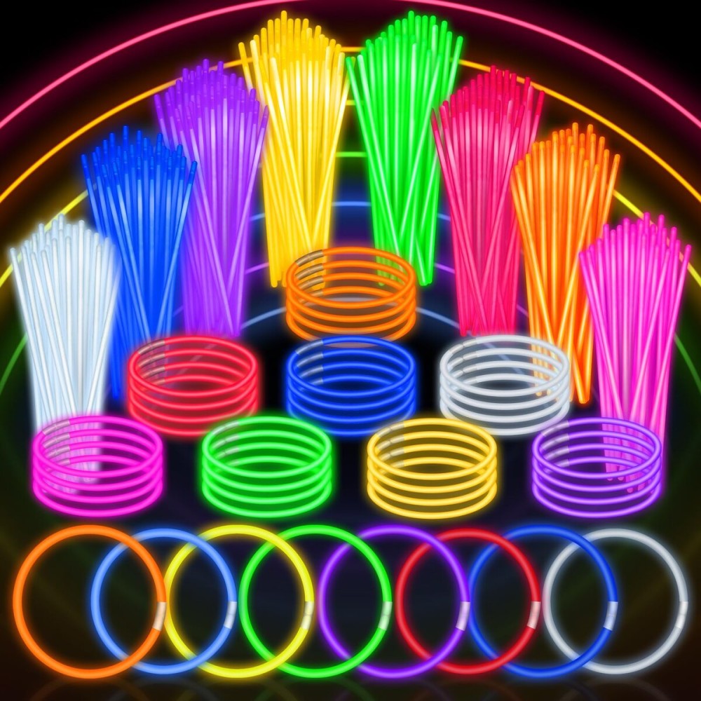 SpringFlower 100 PCS Glow Sticks Bulk Party Favors, 8 Glow in the Dark Party Supplies, Light Sticks for Party Favors Glow Necklaces and Bracelets for Kids or Adults