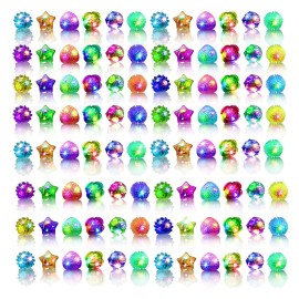 OLUPP 48 Pack LED Light Up Rings, Glow in the Dark Party Supplies, 6 Style Flashing Glow in the Dark Rings for Adults & Kids Birthday Party Favors,Classroom Prizes,Concert,Goodie Bag Fillers, Raves