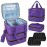 Cheungren Nail Polish Organizer Case - Three Layer Nail Polish Storage Bag with Adjustable Dividers Holds 84 Bottles Nail Polish Nail Lamp Nail Kit Supplies Organizer Box - Purple