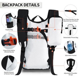 HIGH EXPERIENCE Hiking Backpack 10L/15L Small Daypack Lightweight Packable Travel Foldable Water Resistan for Women Men (White, 10L)