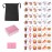 GRACIAS 2 Players Mahjong Block Set, Mahjong Tile Game with 50 Premium Pink Tiles(30mm) Animal and Food Pattern, Portable Mahjongg Set with A Carry Bag