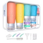 Vipop Empty 3 oz Travel Size Bottles Toiletries Containers for Toiletries LiquidsSmall Silicone Mini Refillable Leak Proof TSA Approved Travel Bottles for Creams Shampoo and Conditioner Traveling