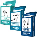 3 Pack - Dumbbell, Bodyweight & Yoga Pose Exercise Cards - Fitness Workout Playing Cards