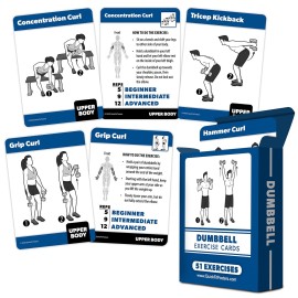3 Pack - Dumbbell, Bodyweight & Yoga Pose Exercise Cards - Fitness Workout Playing Cards