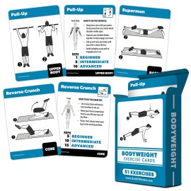 3 Pack - Dumbbell, Bodyweight & Yoga Pose Exercise Cards - Fitness Workout Playing Cards
