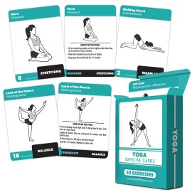 3 Pack - Dumbbell, Bodyweight & Yoga Pose Exercise Cards - Fitness Workout Playing Cards