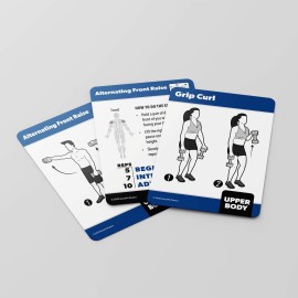 3 Pack - Dumbbell, Bodyweight & Yoga Pose Exercise Cards - Fitness Workout Playing Cards