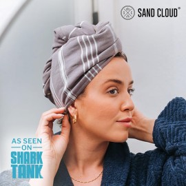 Sand Cloud Hair Towel Wrap for Women & Men, (Grey, Classic) - 100% Turkish Cotton Quick Hair Drying Towel Wrap - Absorbent Half Terry Weave Hair Plop Head Towel Wrap with Binding Edge Sand Cloud Hair Towel Wrap for Women & Men, (Grey, Classic) - 100% Turkish Cotton Quick Hair Drying Towel Wrap - Absorbent Half Terry Weave Hair Plop Head Towel Wrap with Binding Edge