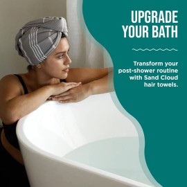 Sand Cloud Hair Towel Wrap for Women & Men, (Grey, Classic) - 100% Turkish Cotton Quick Hair Drying Towel Wrap - Absorbent Half Terry Weave Hair Plop Head Towel Wrap with Binding Edge Sand Cloud Hair Towel Wrap for Women & Men, (Grey, Classic) - 100% Turkish Cotton Quick Hair Drying Towel Wrap - Absorbent Half Terry Weave Hair Plop Head Towel Wrap with Binding Edge