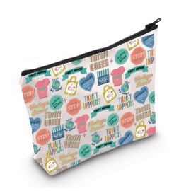 LEVLO Thrifting is My Therapy Pencil Case Thrift Queen Cosmetic Bag Thrift Store Shopper Birthday Gift for Mom BFF (THRIFT HAPPENS)