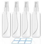 DTDNZKN 4 Pack 4 Oz (120ml) Small Spray Bottles - Fine Mist, Refillable, Reusable