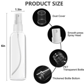 DTDNZKN 4 Pack 4 Oz (120ml) Small Spray Bottles - Fine Mist, Refillable, Reusable