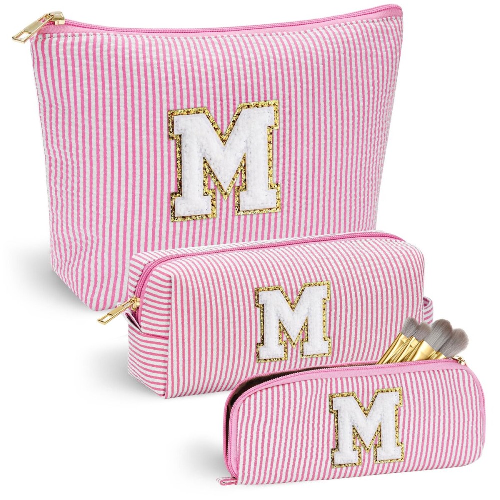 YOOLIFE Valentines Day Gifts | Teen Girl Gifts for 6-16 Year Olds, Makeup Bag with Multiple Compartments, Personalized Initials, Multiple Color Options