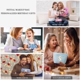 YOOLIFE Valentines Day Gifts | Teen Girl Gifts for 6-16 Year Olds, Makeup Bag with Multiple Compartments, Personalized Initials, Multiple Color Options