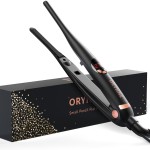 ORYNNE 3/10\'\' Small Flat Irons for Short Hair Pixie Cut, 5s Ultra Fast Heat Up Tiny Pencil Flat Iron, Ionic Mini Edge Flat Iron, Skinny Thin Straightener Champagne Gold