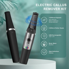 Electric Foot Callus Remover,Smooth Pedicure Wand Rechargeable Electric Foot File,Professional Pedicure Tools for Dry, Dead, Cracked, Hard Skin, at Home Feet Spa Care Kit for Men & Women