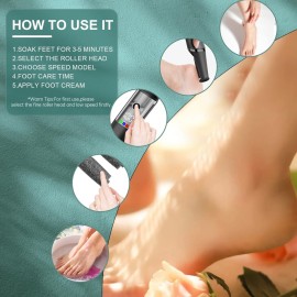 Electric Foot Callus Remover,Smooth Pedicure Wand Rechargeable Electric Foot File,Professional Pedicure Tools for Dry, Dead, Cracked, Hard Skin, at Home Feet Spa Care Kit for Men & Women