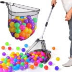 AIERSA Adjustable Ball Picker for Pit, Plastic Retriever for Kids Foam Pit, Multiple Collector for Pickup Dogs Playpen, Accessories for Grabber Play Yard