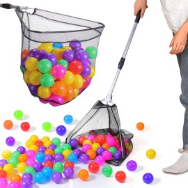 AIERSA Adjustable Ball Picker for Pit, Plastic Retriever for Kids Foam Pit, Multiple Collector for Pickup Dogs Playpen, Accessories for Grabber Play Yard