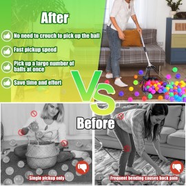 AIERSA Adjustable Ball Picker for Pit, Plastic Retriever for Kids Foam Pit, Multiple Collector for Pickup Dogs Playpen, Accessories for Grabber Play Yard