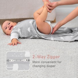 Yoofoss Baby Sleep Sack 0-6 Months Wearable Blanket for Babies 100% Organic Cotton 2-Way Zipper TOG 0.5 Toddler Sleeping Sack 3 Pack, Comfy Lightweight Sleep Sacks