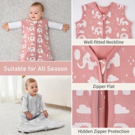 Yoofoss Baby Sleep Sack 0-6 Months Wearable Blanket for Babies 100% Organic Cotton 2-Way Zipper TOG 0.5 Toddler Sleeping Sack 3 Pack, Comfy Lightweight Sleep Sacks