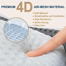 ZYIDBNG Bath Pillow for Tub Ergonomic Cat Shape Design Bath Pillow for Head and Neck Support SPA Gift Bathtub Pillow 4D Air-Mesh with 7 Suction Cups Washable Gray