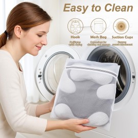 ZYIDBNG Bath Pillow for Tub Ergonomic Cat Shape Design Bath Pillow for Head and Neck Support SPA Gift Bathtub Pillow 4D Air-Mesh with 7 Suction Cups Washable Gray