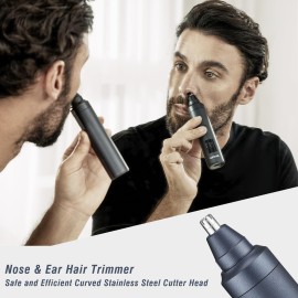 Aesfee Beard Trimmers Kit for Men - 5-in-1 Electric Shavers and Hair Clippers Set - Smooth Body Razors Waterproof Wet/Dry - Nose Ear Mustache Hair Trimmer - USB-C Rechargeable Dock