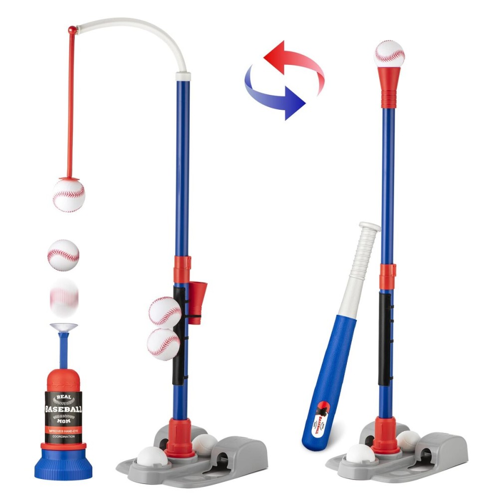 VROGTIK Adjustable T-Ball Set for Kids 3-8 | Outdoor Baseball Toy with Bat, Ball & Tee | Sports Gift for Toddlers & Boys in Backyards