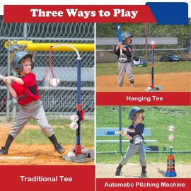 VROGTIK Adjustable T-Ball Set for Kids 3-8 | Outdoor Baseball Toy with Bat, Ball & Tee | Sports Gift for Toddlers & Boys in Backyards