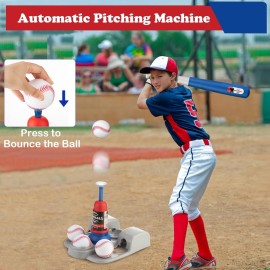 VROGTIK Adjustable T-Ball Set for Kids 3-8 | Outdoor Baseball Toy with Bat, Ball & Tee | Sports Gift for Toddlers & Boys in Backyards