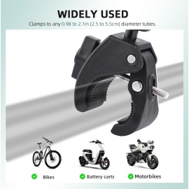 Flymile Bike Holder Mount Adapter for DJI RC 2/ RC Controller,360 Dual Ball Head Motorcycle Handlebar Holder Clamp for DJI Mini 4 Pro/Mini 3 Pro/Air 3/Mavic 3 Pro Smart Remote Controller, Black