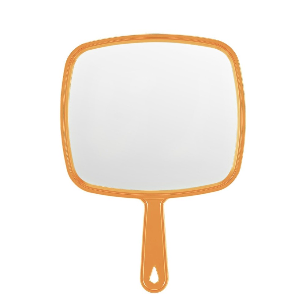 BEFUI Extra Large Handheld MirrorHand Salon Mirror with Handle for Barbers, Hairdressing (Orange12.4 Lx 9 W)