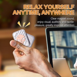 D.G.PLAYER Fidget Toys Adults- Magnetic Metal EDC Fidget Slider for ADHD, Relieve Stress, Tension, Anxiety - Focus - Find Inspiration, Backpack, Purse Hanging Decoration (Alloy,Platinum)