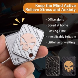 D.G.PLAYER Fidget Toys Adults- Magnetic Metal EDC Fidget Slider for ADHD, Relieve Stress, Tension, Anxiety - Focus - Find Inspiration, Backpack, Purse Hanging Decoration (Alloy,Platinum)