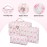 SXS LACONIC Quilted Makeup Bag,Large Cosmetics Bag Set,Cotton Coquette Floral Make up Pouch,Travel Toiletry Bag for Women