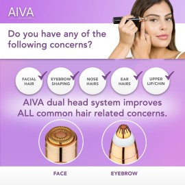 SPA SCIENCES - AIVA - The 2-in-1 Facial Hair Remover & Eyebrow Trimmer with Built-in LED Lights SPA SCIENCES - AIVA - The 2-in-1 Facial Hair Remover & Eyebrow Trimmer with Built-in LED Lights