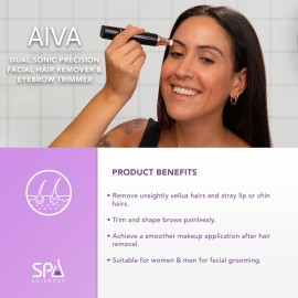 SPA SCIENCES - AIVA - The 2-in-1 Facial Hair Remover & Eyebrow Trimmer with Built-in LED Lights SPA SCIENCES - AIVA - The 2-in-1 Facial Hair Remover & Eyebrow Trimmer with Built-in LED Lights