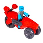 Zing Stikbot Megabots - Red (Turbo Cycle) Stikbot Poseable Collectible Stop Motion Action Figures and Mega Vehicles