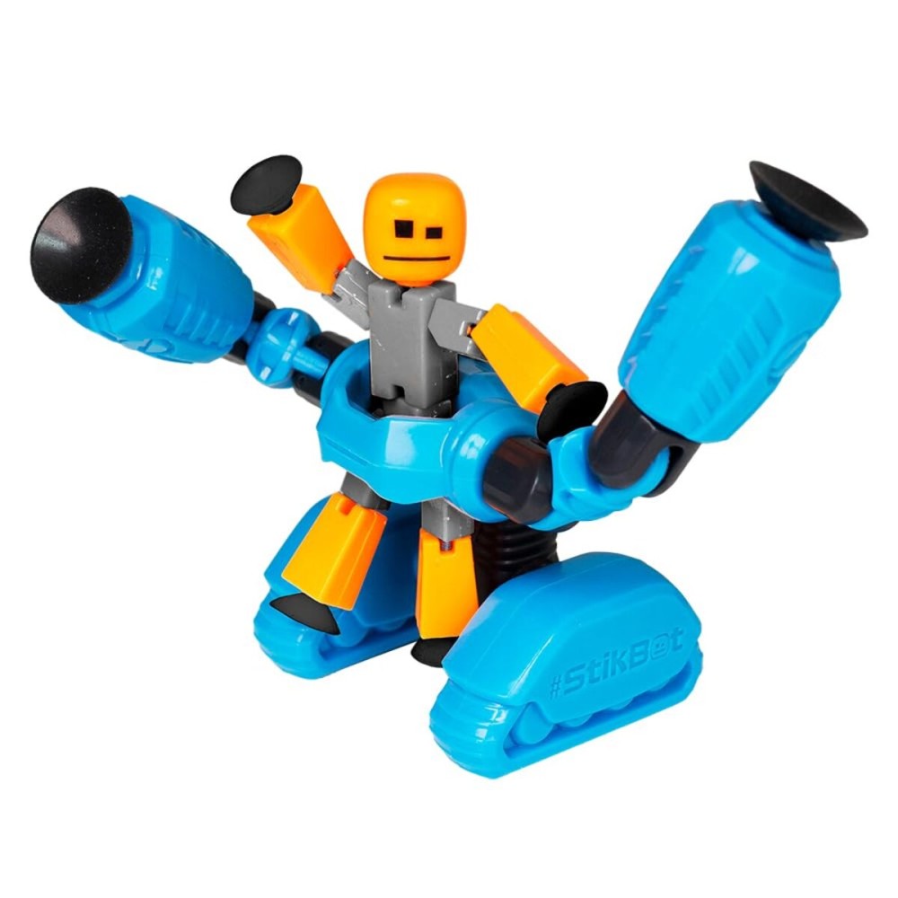 Zing Stikbot Megabots - Blue (Avalanche) Stikbot Poseable Collectible Stop Motion Action Figures and Mega Vehicles
