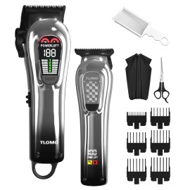 TLOMO Hair Clippers for Men Professional Cordless Hair Clippers Kits for Hair Cutting Kit,Mens Hair Clippers and Trimmer Set for Barber with LED Display
