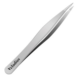 Velodios Pointed Tweezers for Women Facial Hair, High Precision Eyebrow Tweezers for Eyebrows, Ingrown Hair, Splinters, No Gaps and Perfectly Aligned