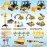 Sand Construction Site Kit - 37 Pcs Play Sand Art Kit with 8 Construction Trucks, Folding Sandbox, 2.2 lbs Magic Sand, Crane, Worker, Road Signs, Molds, Shovel - Ideal Toys for Boys Girls Age 3+