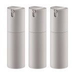 Airless Pump Bottles Travel: Lotion Dispenser for Small Size - Empty Shampoo Containers - Mini Vacuum Jar for Cream - 1 oz Plastic Gray