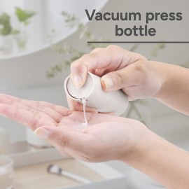 Airless Pump Bottles Travel: Lotion Dispenser for Small Size - Empty Shampoo Containers - Mini Vacuum Jar for Cream - 1 oz Plastic Gray