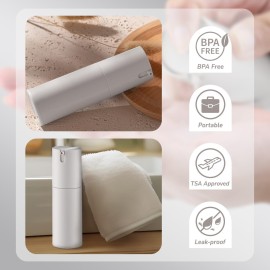 Airless Pump Bottles Travel: Lotion Dispenser for Small Size - Empty Shampoo Containers - Mini Vacuum Jar for Cream - 1 oz Plastic Gray